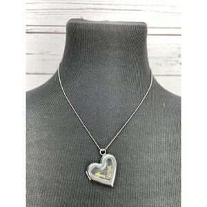 Forever in My Heart Floating Locket Memorial Cross Bless My Mom Wing Charm Neckl